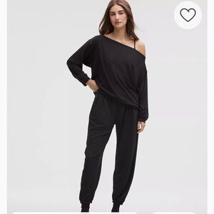 Lululemon Be Calm Oversized Boat Neck Black Long Sleeve Top Shirt NWT Medium